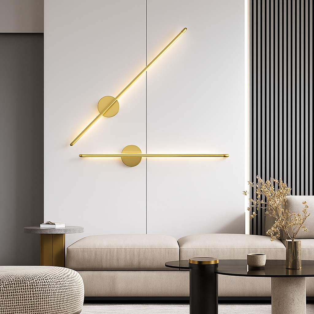 Applique murale — LED d'intérieur en or et noir