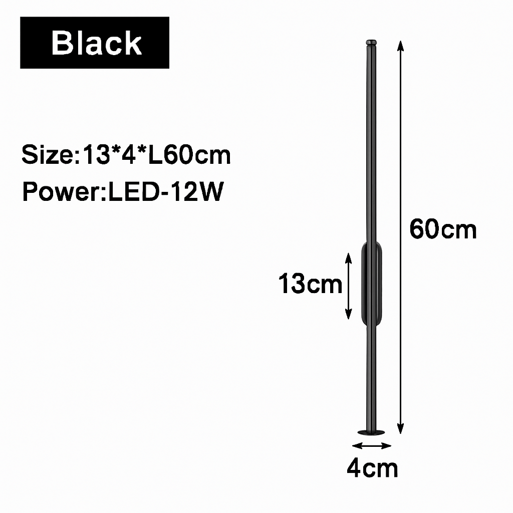 Applique murale — LED d'intérieur en or et noir