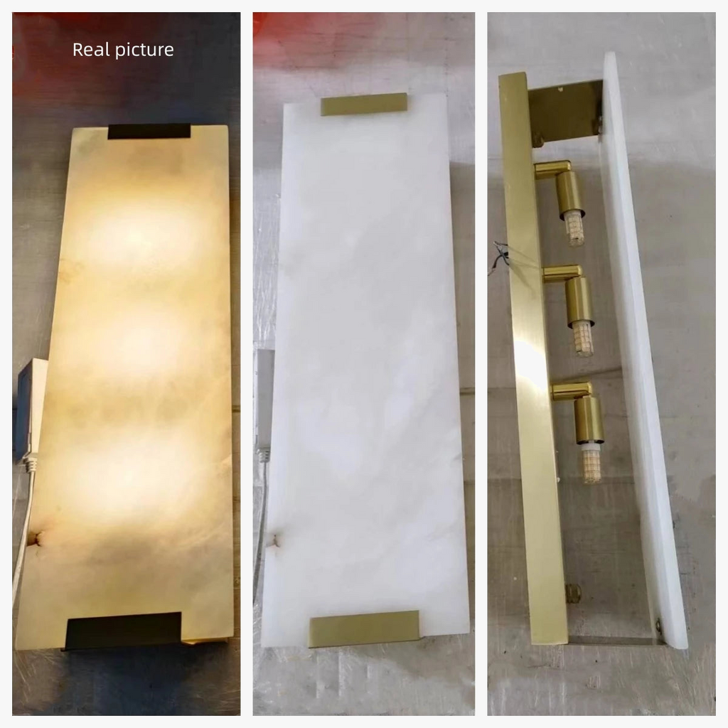 Applique murale led en marbre naturel et cuivre pour intérieur Anatole Arabella - Une Présence Décorative Raffinée