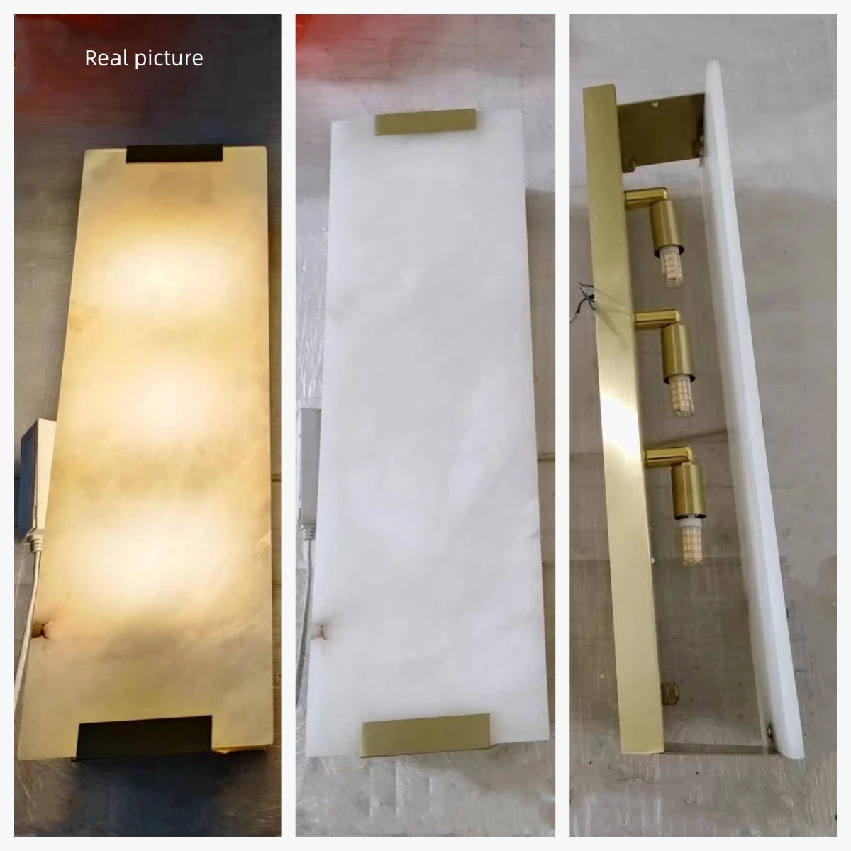 Applique murale led en marbre naturel et cuivre pour intérieur Anatole Arabella - Une Présence Décorative Raffinée