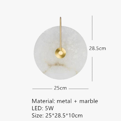 Applique murale led en marbre naturel et cuivre pour intérieur Anatole Arabella - Une Présence Décorative Raffinée