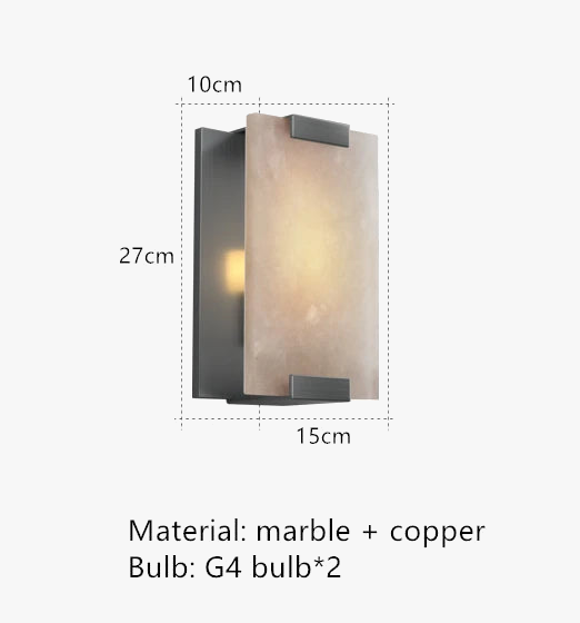 Applique murale led en marbre naturel et cuivre pour intérieur Anatole Arabella - Une Présence Décorative Raffinée