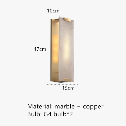 Applique murale led en marbre naturel et cuivre pour intérieur Anatole Arabella - Une Présence Décorative Raffinée