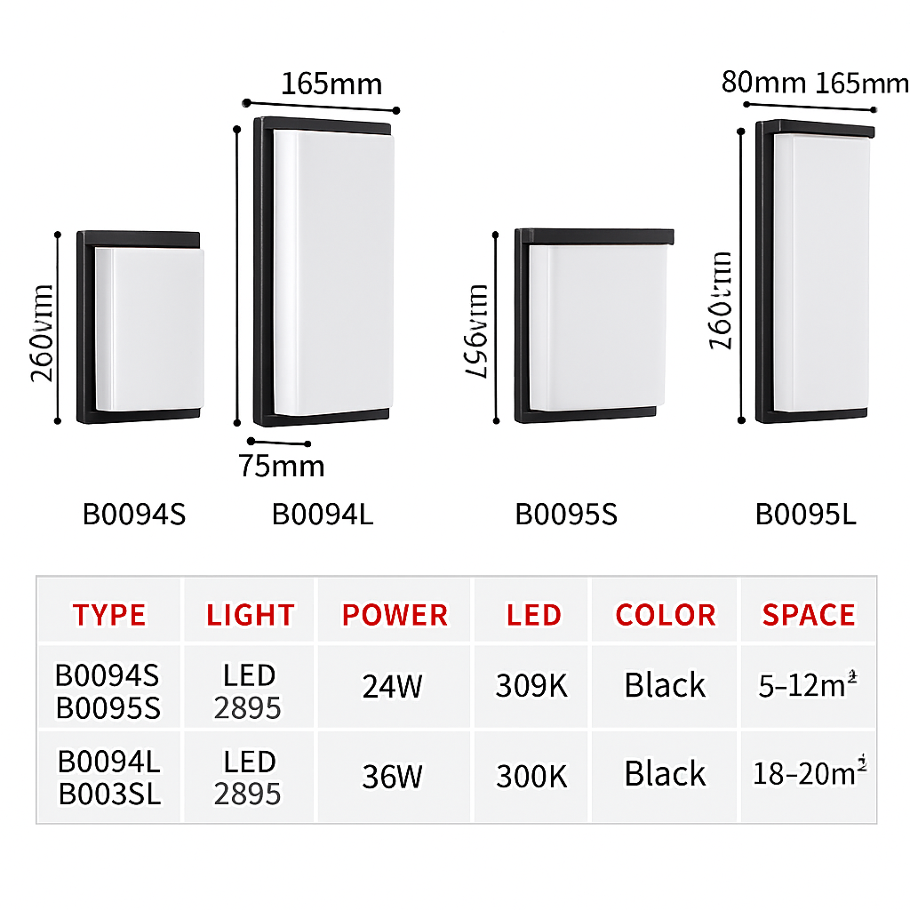 Applique murale — LED extérieure en aluminium imperméable et décorative