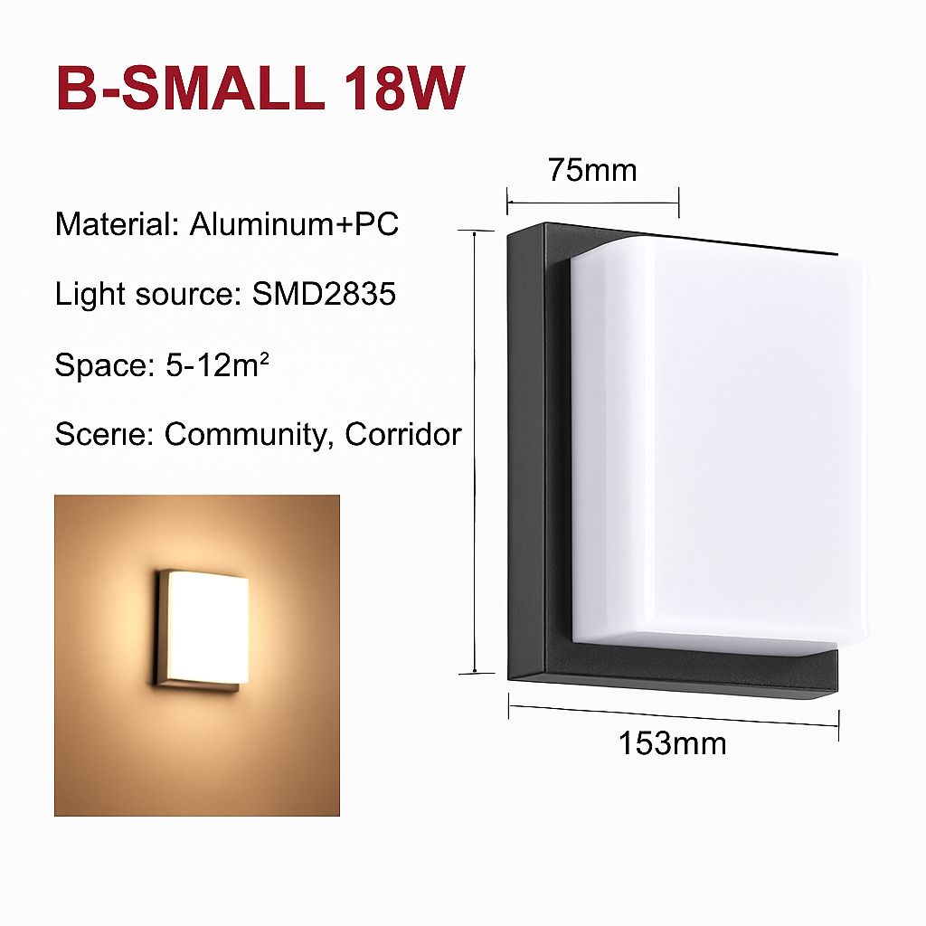 Applique murale — LED extérieure en aluminium imperméable et décorative