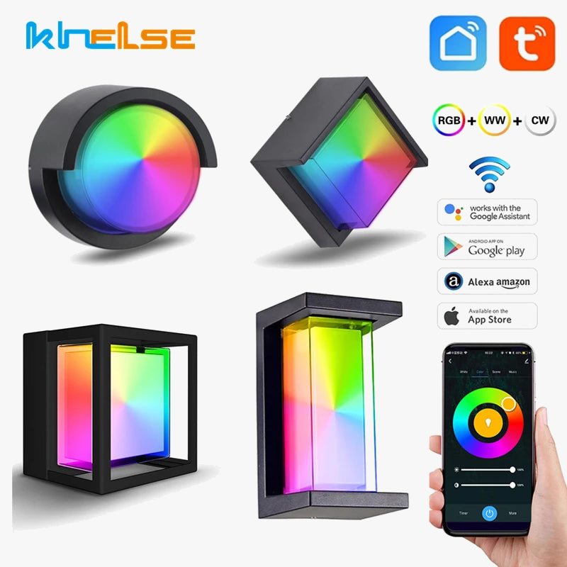Abat-jour — LED extérieure wi-fi étanche double abat-jour aluminium acrylique