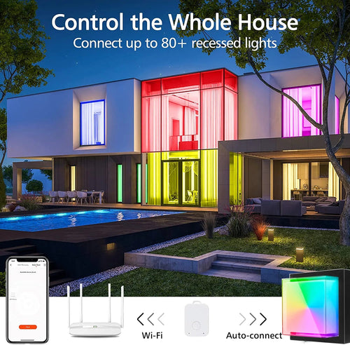 Abat-jour — LED extérieure wi-fi étanche double abat-jour aluminium acrylique