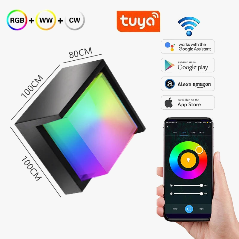 Abat-jour — LED extérieure wi-fi étanche double abat-jour aluminium acrylique