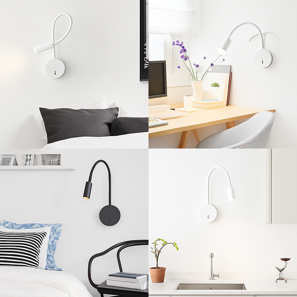 Applique murale led flexible avec interrupteur pour intérieur Éléa Lisière en Aluminium - Une Présence Décorative Affirmée