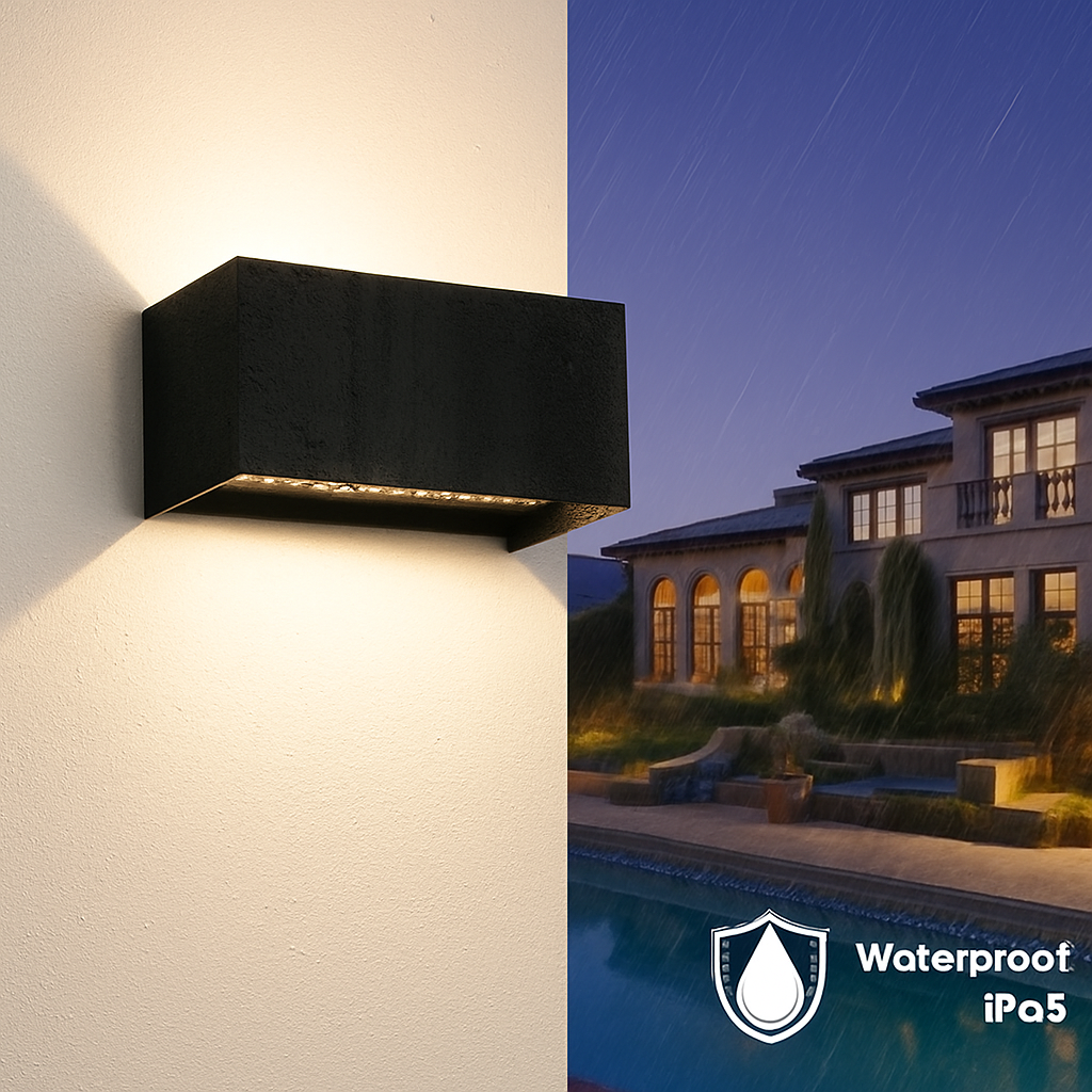 Applique murale — LED haut et bas étanche IP65