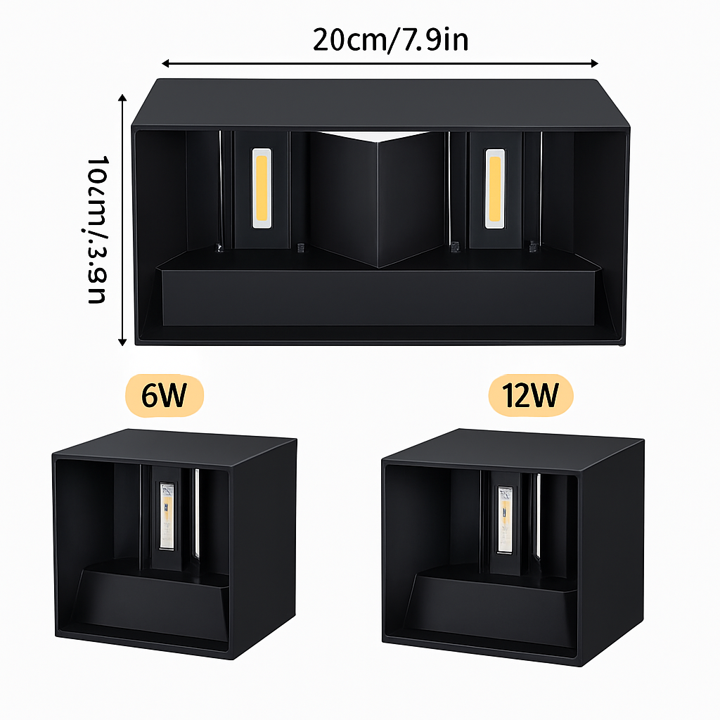 Applique murale — LED haut et bas étanche IP65