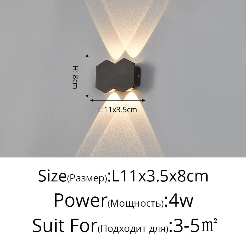 Applique murale — LED moderne imperméable pour extérieur minimaliste