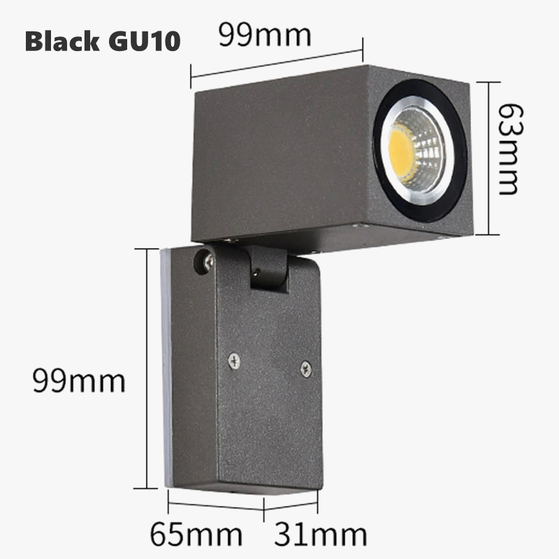Applique murale — LED pliante extérieure IP65 étanche jardin porche lumière GU10 COB cour extérieure applique murale luminaire 5W