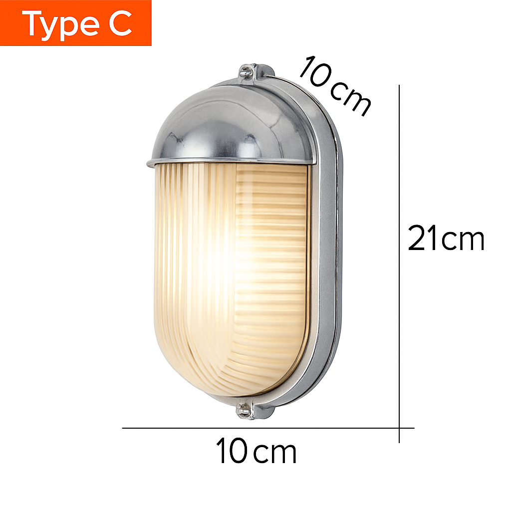 Applique murale — LED rétro extérieure E27 industrielle Vintage IP65 étanche en verre