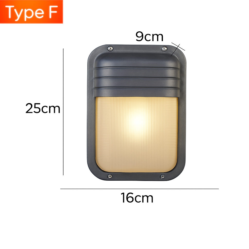 Applique murale — LED rétro extérieure E27 industrielle Vintage IP65 étanche en verre