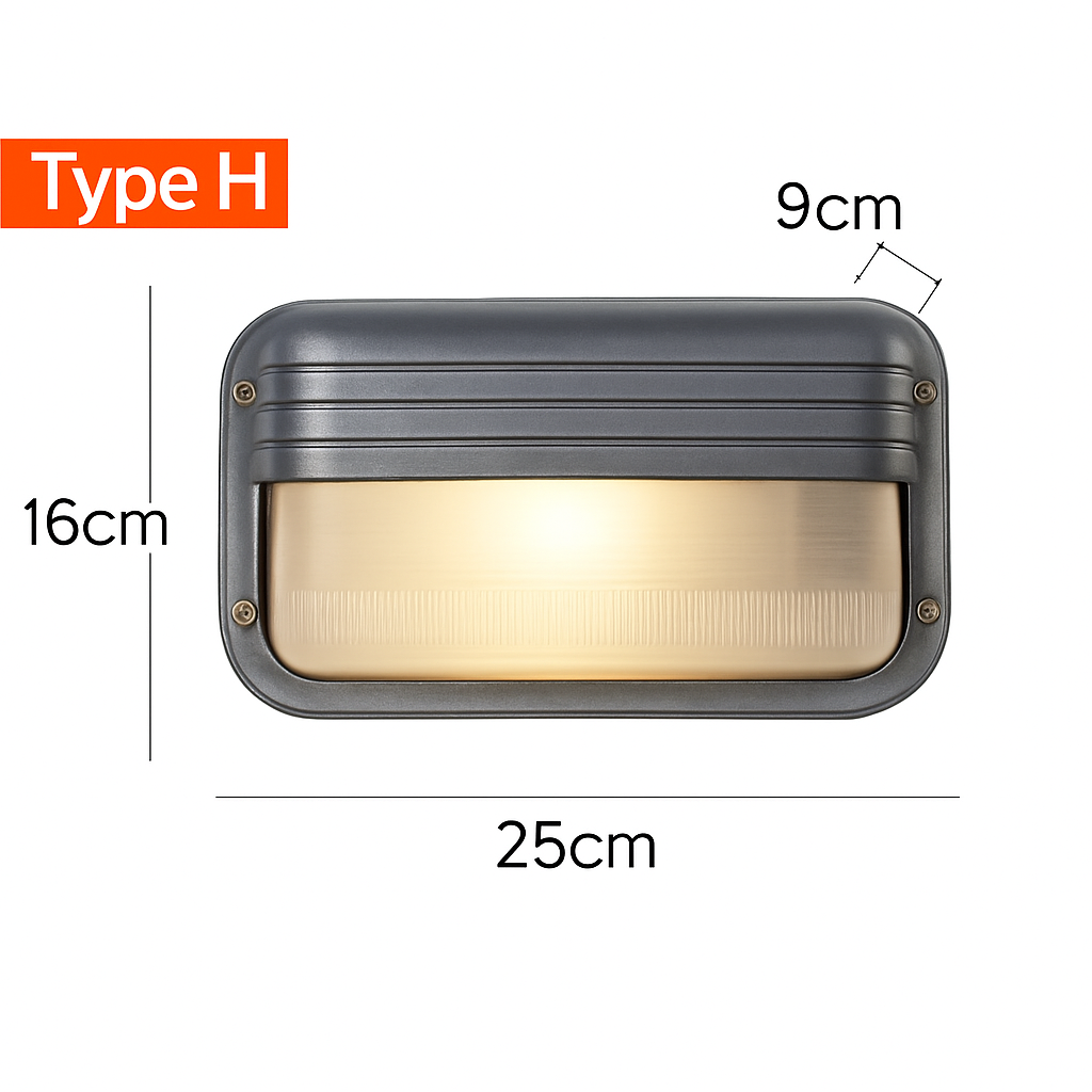 Applique murale — LED rétro extérieure E27 industrielle Vintage IP65 étanche en verre