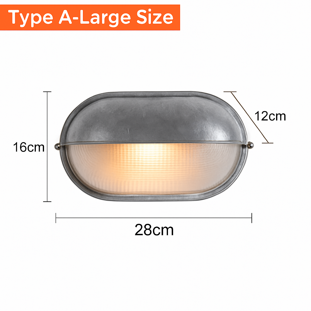 Applique murale — LED rétro extérieure E27 industrielle Vintage IP65 étanche en verre