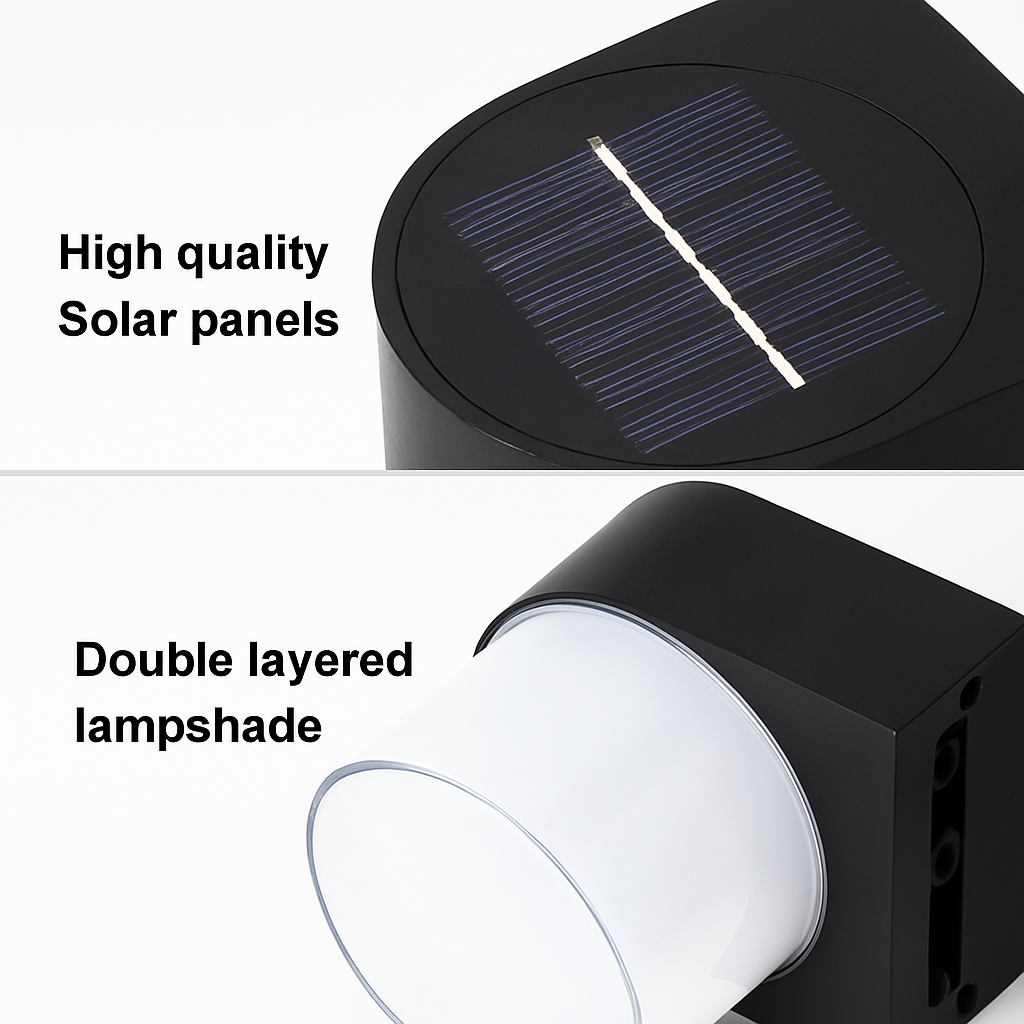 Applique murale — LED solaire moderne étanche pour extérieur jardin