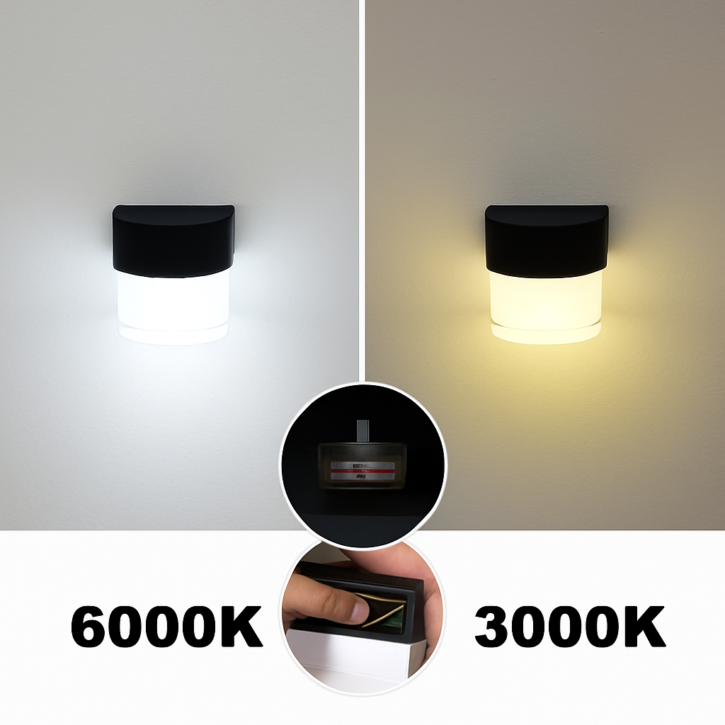 Applique murale — LED solaire moderne étanche pour extérieur jardin