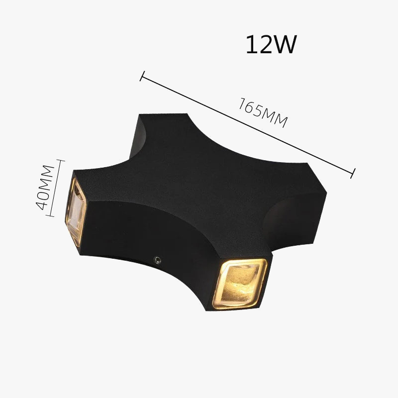 Applique murale — LED étroite à quatre faisceaux pour éclairage extérieur jardin