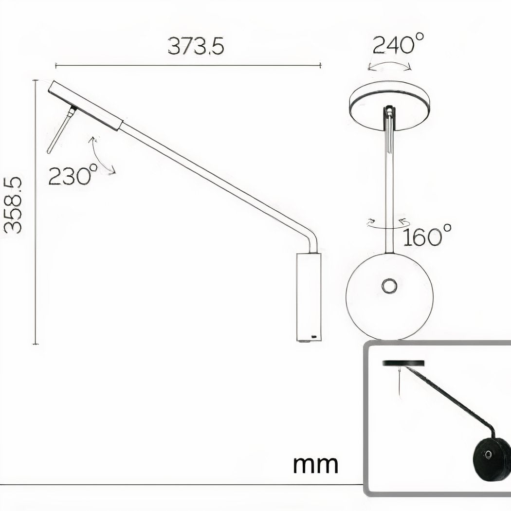 Applique murale — Liseuse LED nordique avec bras à bascule