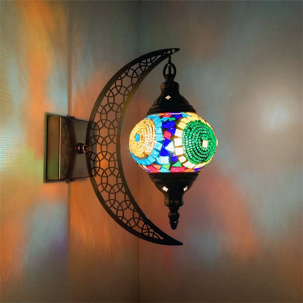 Applique murale lune à mosaïque multicolore – Cléance Dune