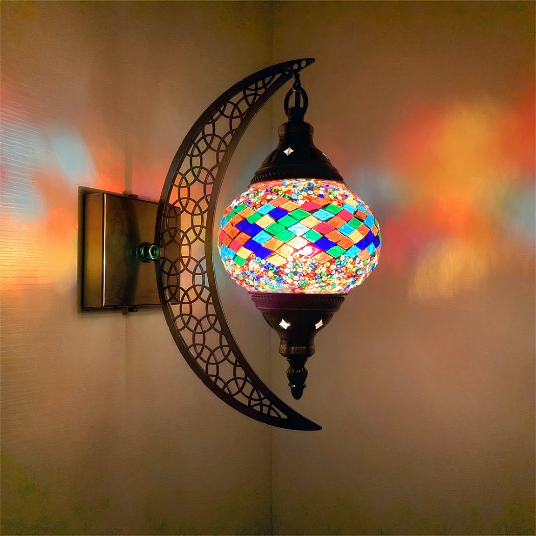 Applique murale lune à mosaïque multicolore – Cléance Dune