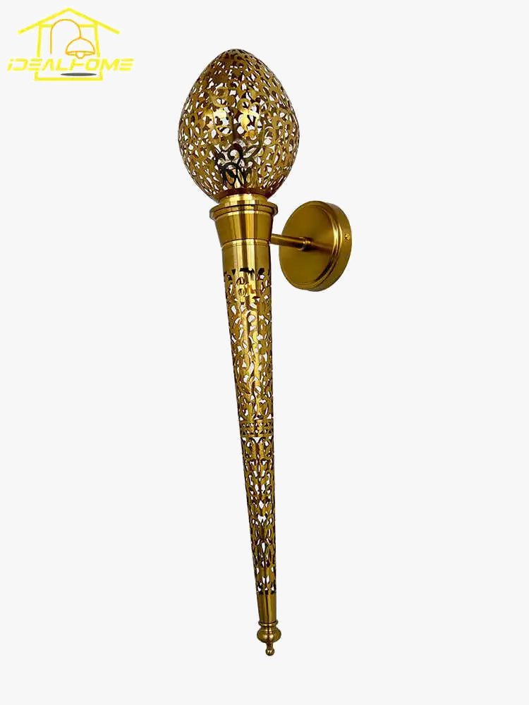 Applique murale marocaine sculptée torche exotique à led pour intérieur Théophile Étude - Présence Sculpturale & Esprit Décoratif