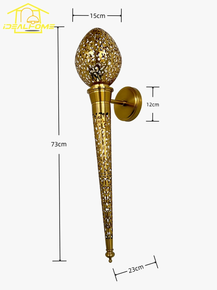 Applique murale marocaine sculptée torche exotique à led pour intérieur Théophile Étude - Présence Sculpturale & Esprit Décoratif