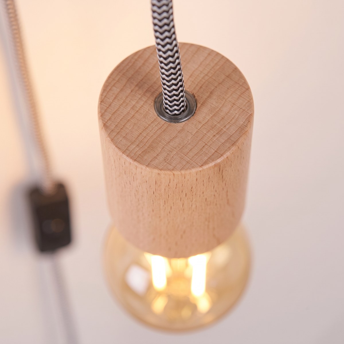 Applique murale — Minimaliste en bois naturel avec interrupteur