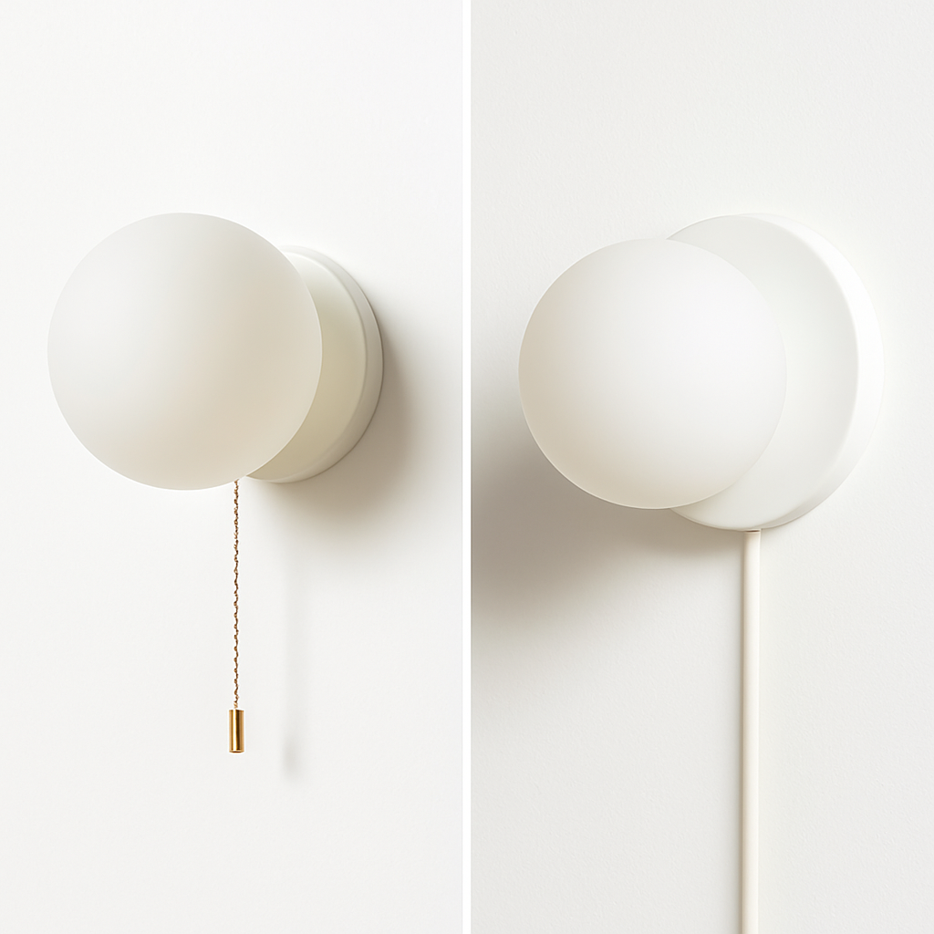 Applique murale moderne boule avec interrupteur décoratif intérieur Ulysse Auréole en Verre - Le Charme du Verre dans le Décor
