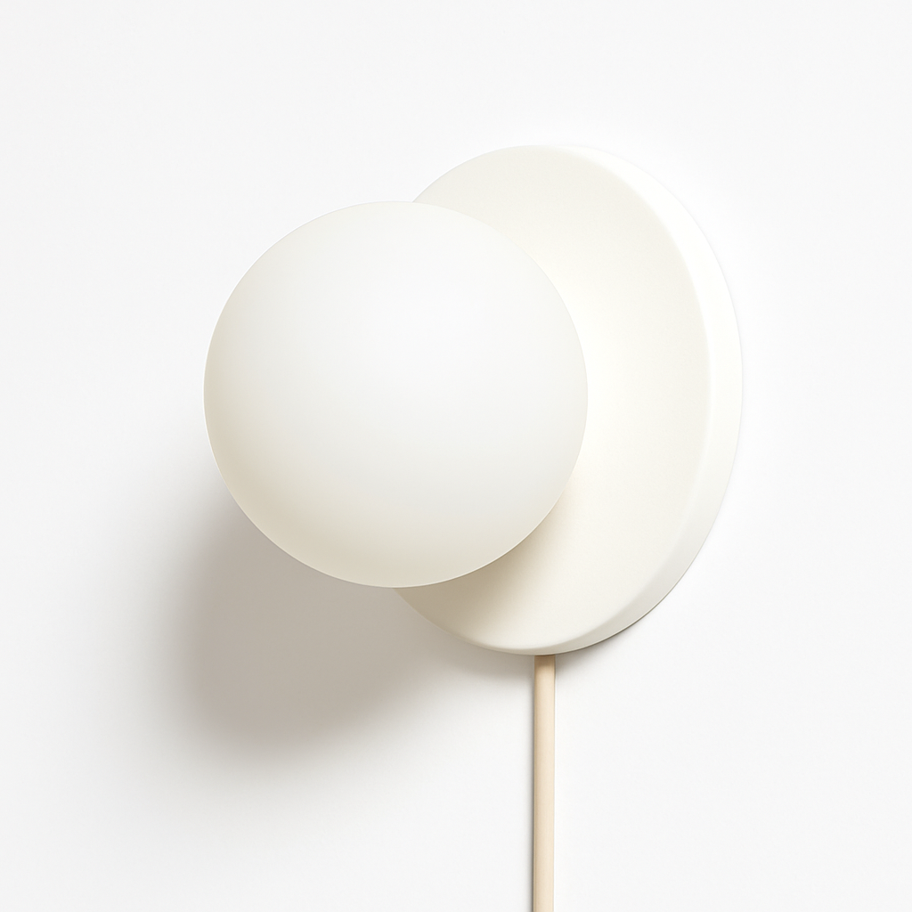 Applique murale moderne boule avec interrupteur décoratif intérieur Ulysse Auréole en Verre - Le Charme du Verre dans le Décor