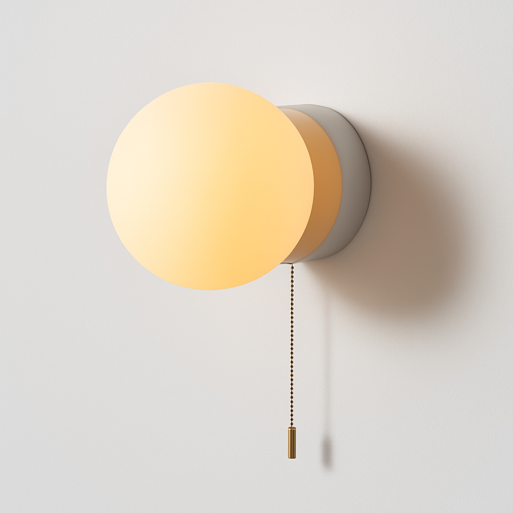 Applique murale moderne boule avec interrupteur décoratif intérieur Ulysse Auréole en Verre - Le Charme du Verre dans le Décor