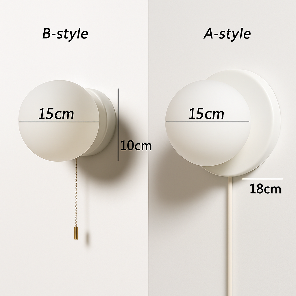 Applique murale moderne boule avec interrupteur décoratif intérieur Ulysse Auréole en Verre - Le Charme du Verre dans le Décor