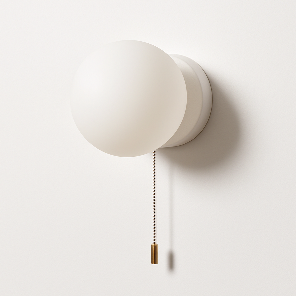 Applique murale moderne boule avec interrupteur décoratif intérieur Ulysse Auréole en Verre - Le Charme du Verre dans le Décor