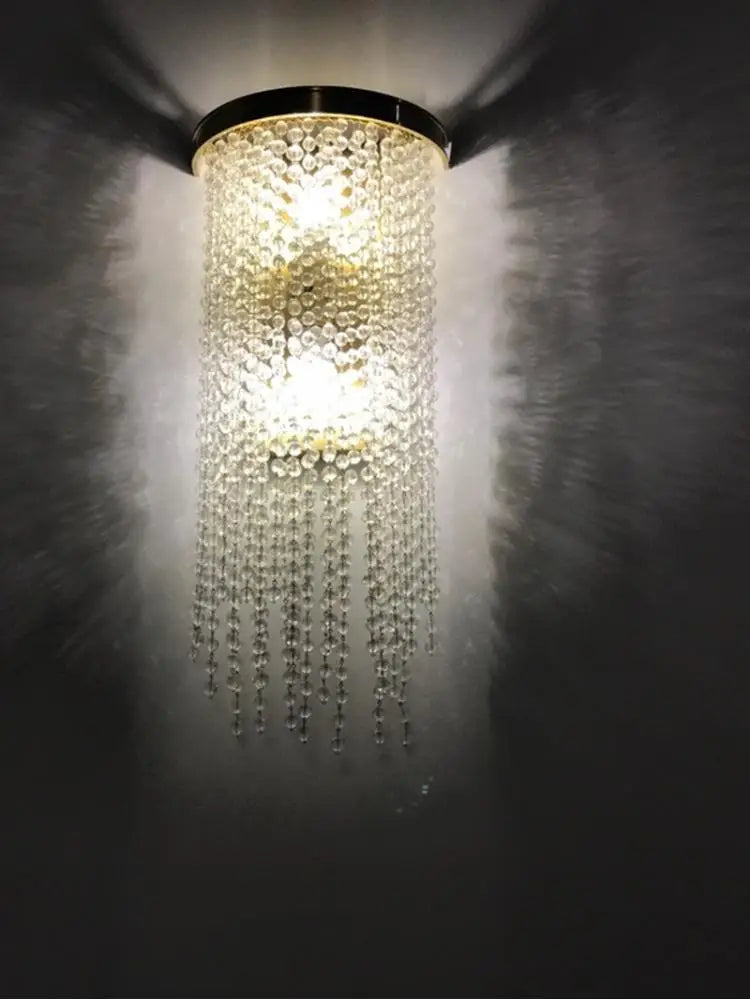 Applique murale — Moderne en cristal doré pour intérieur élégant