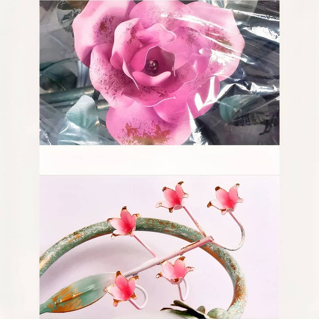 Applique murale rétro en fer forgé et en forme de fleur – Valombre Aube