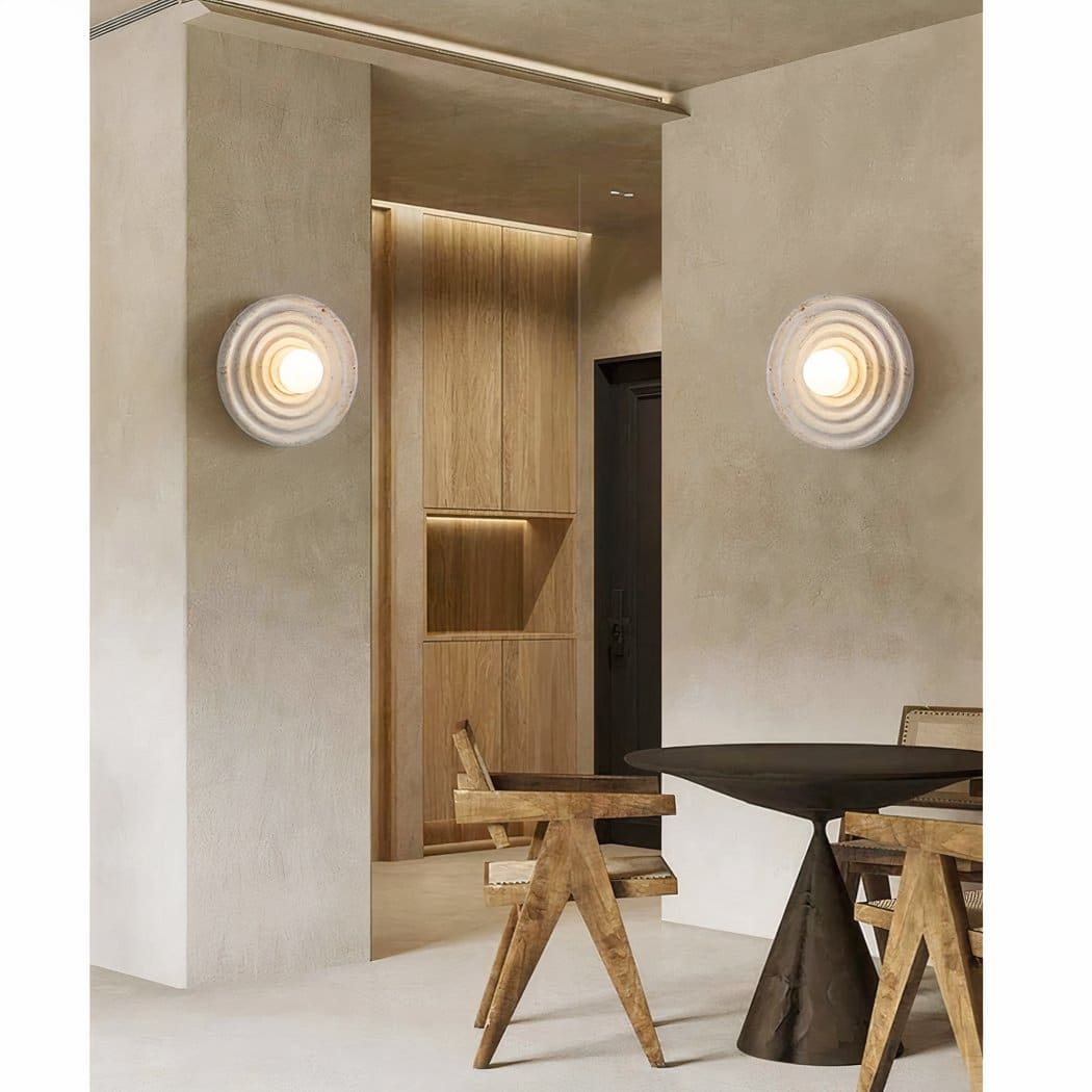 Applique murale ronde effet pierre naturelle dans le style bohème – Valombre Orée