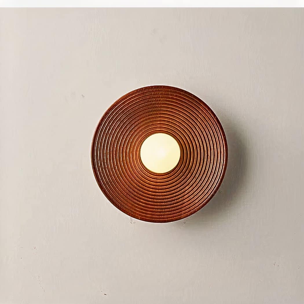 Applique murale ronde en bois dans le style bohème – Évarine Courbe