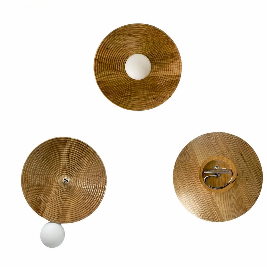 Applique murale ronde en bois dans le style bohème – Évarine Courbe