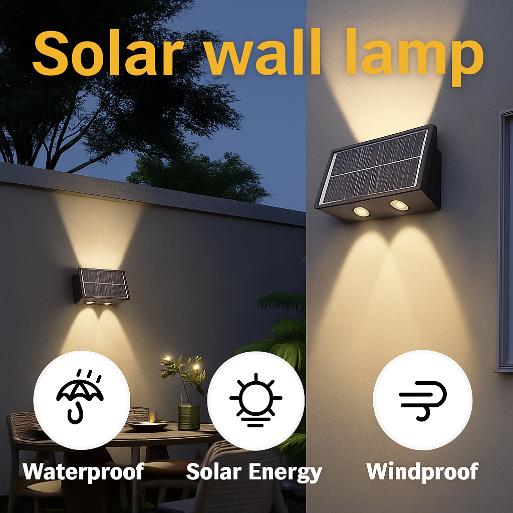 Applique murale — Solaire extérieure LED étanche pour jardin et balcon