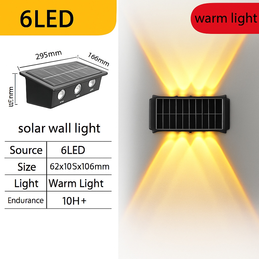 Applique murale — Solaire extérieure LED étanche pour jardin et balcon