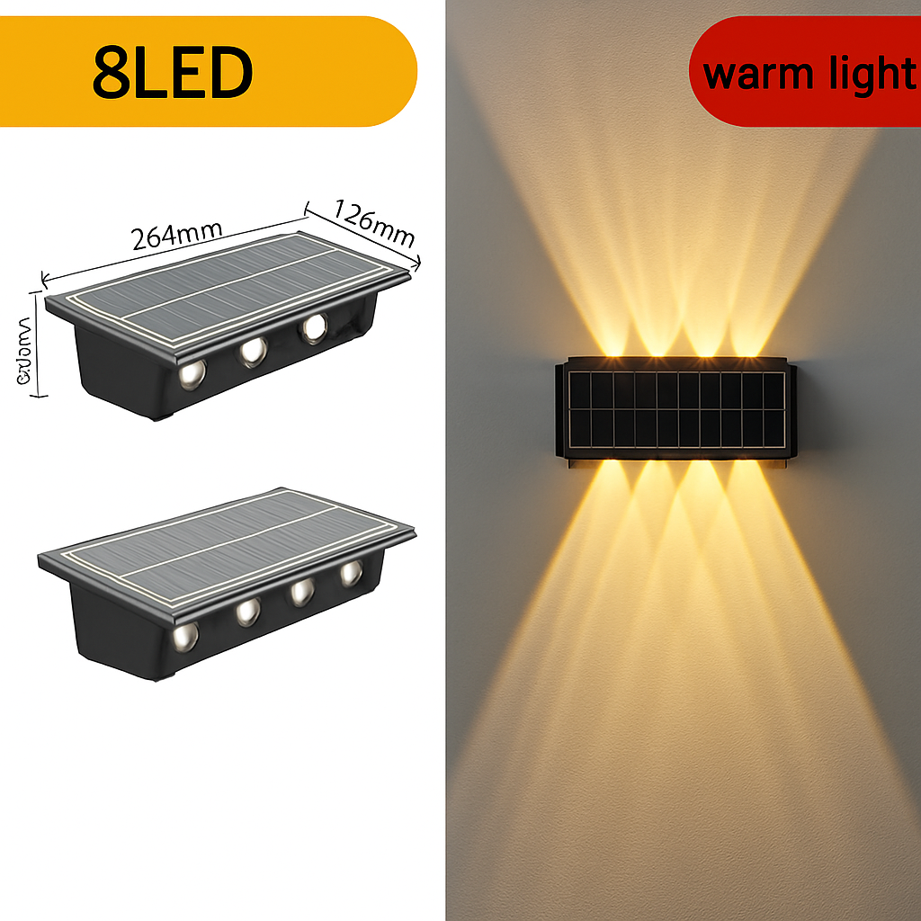 Applique murale — Solaire extérieure LED étanche pour jardin et balcon