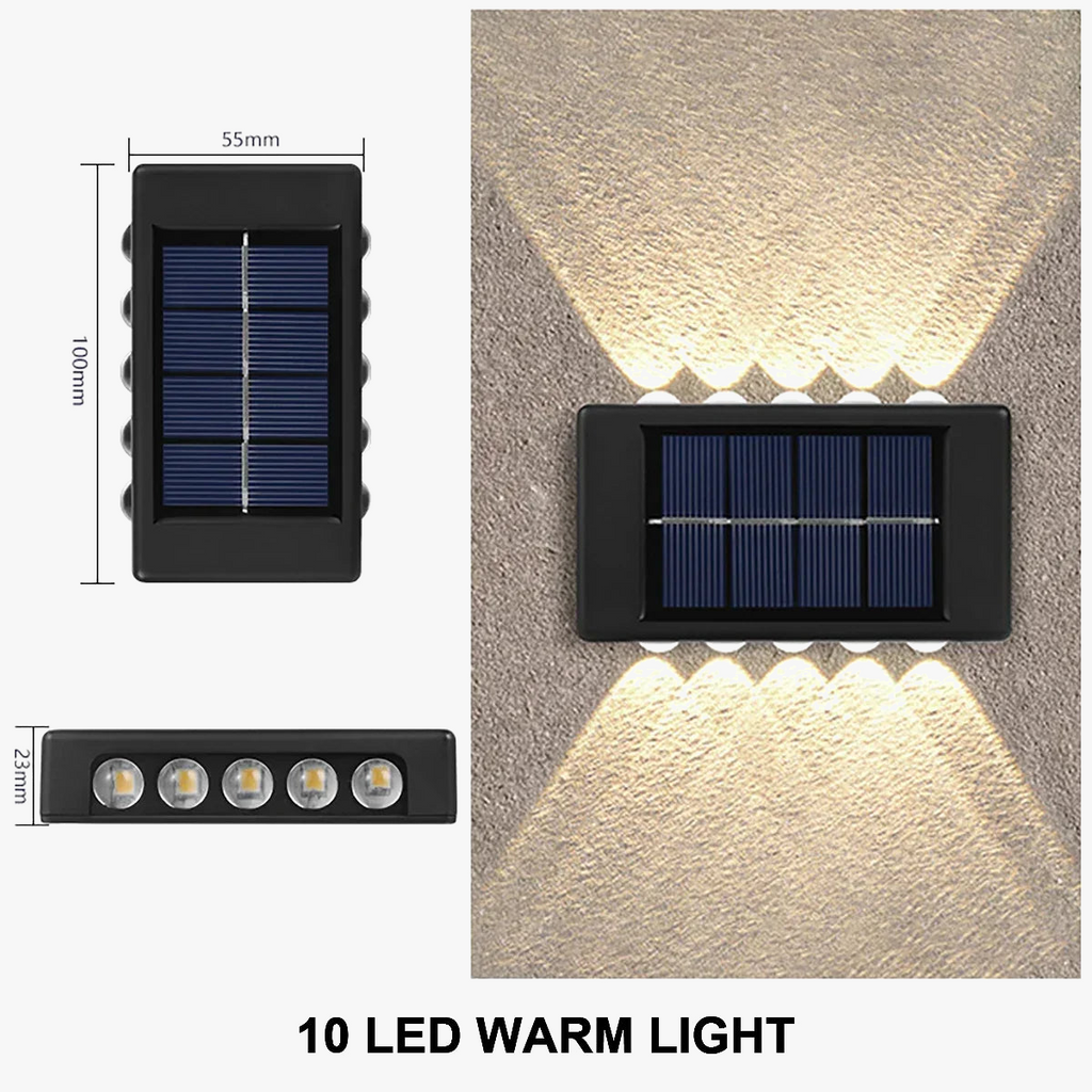 Applique murale — Solaire à LED éclairage extérieur étanche décoratif