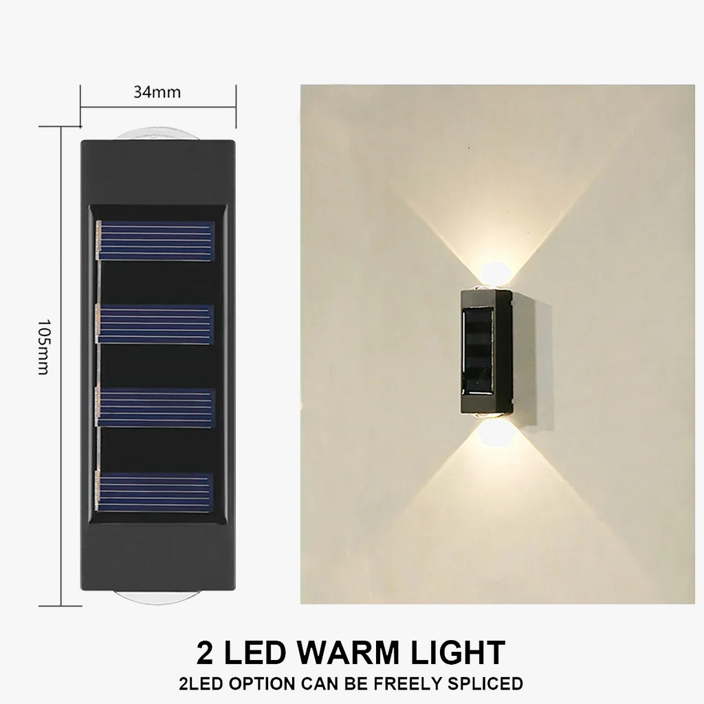 Applique murale — Solaire à LED éclairage extérieur étanche décoratif