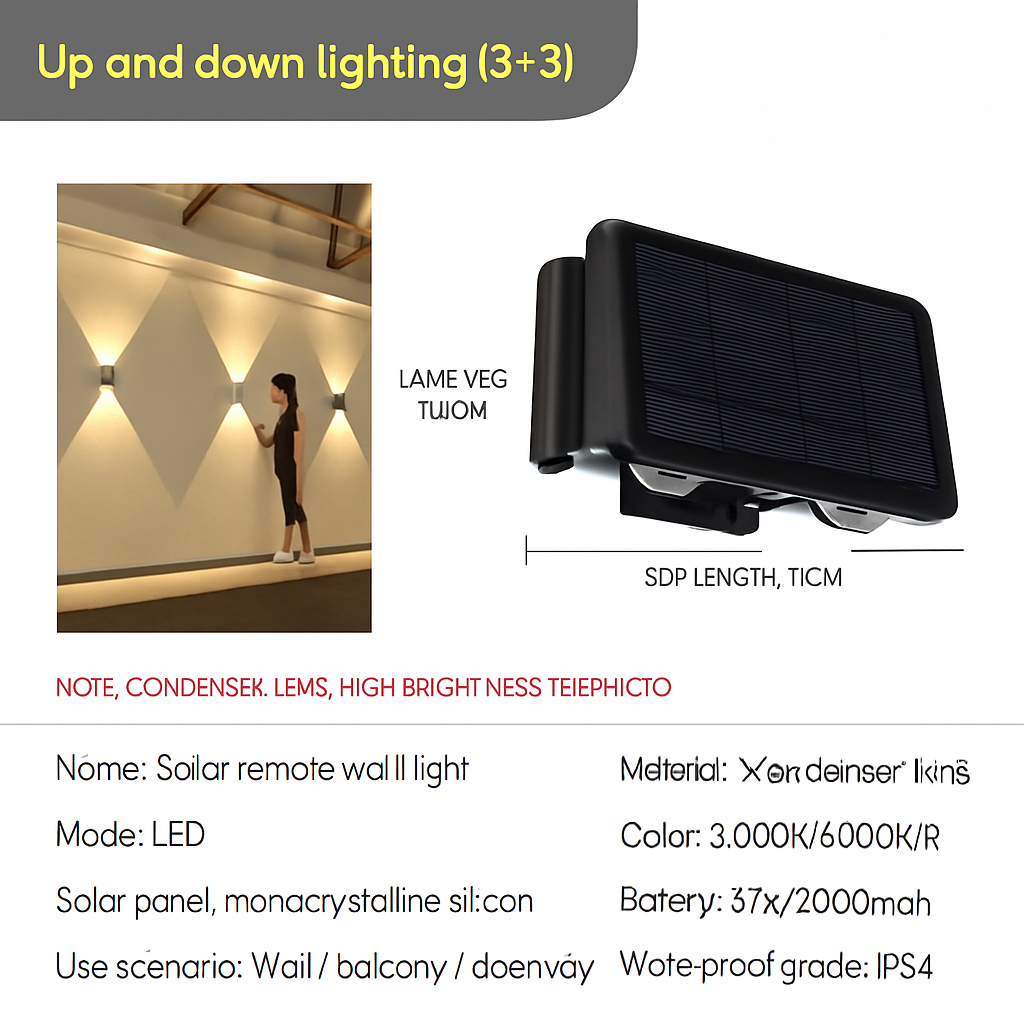Applique murale — Solaire LED extérieure étanche pour jardin
