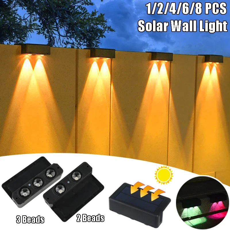 Applique murale — Solaire à LED pour extérieur jardin et éclairage décoratif