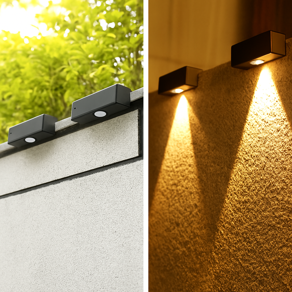 Applique murale — Solaire LED étanche pour extérieur jardin balcon patio