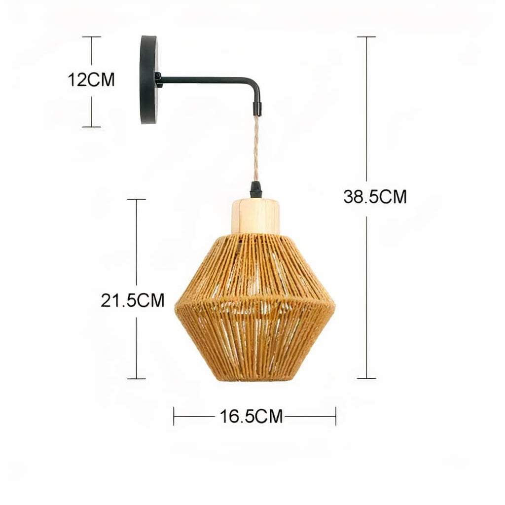 Applique murale suspendue en corde de chanvre dans le style bohème – Avelin Arabesque