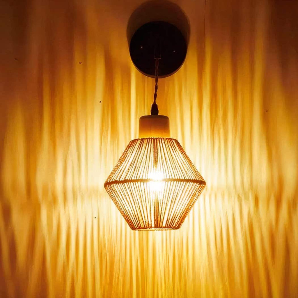 Applique murale suspendue en corde de chanvre dans le style bohème – Avelin Arabesque
